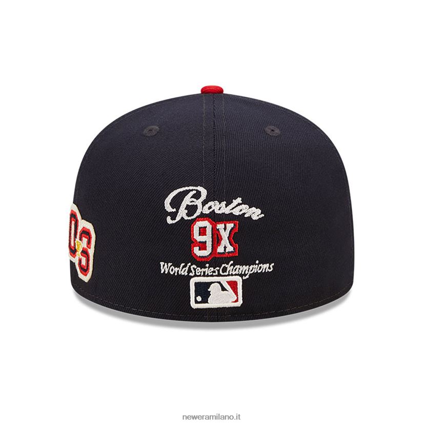 New Era Z282J2647 cappellino aderente Boston Red Sox Ne Letterman Navy 59fifty