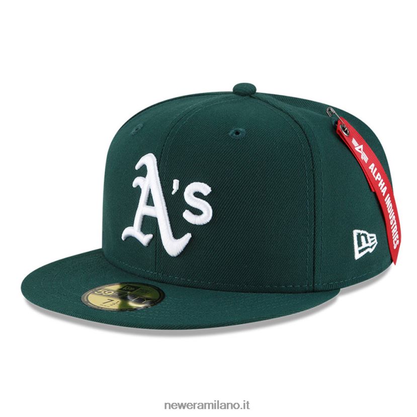 New Era Z282J2669 cappellino Oakland Athletics x Alpha Industries verde 59fifty