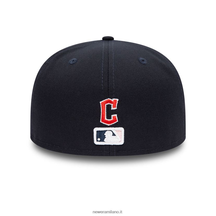 New Era Z282J2719 cleveland guardians side patch bloom navy 59fifty cappellino aderente