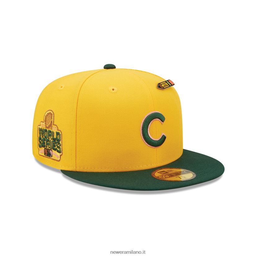 New Era Z282J2721 cappellino aderente Chicago Cubs Back to School 59fifty giallo