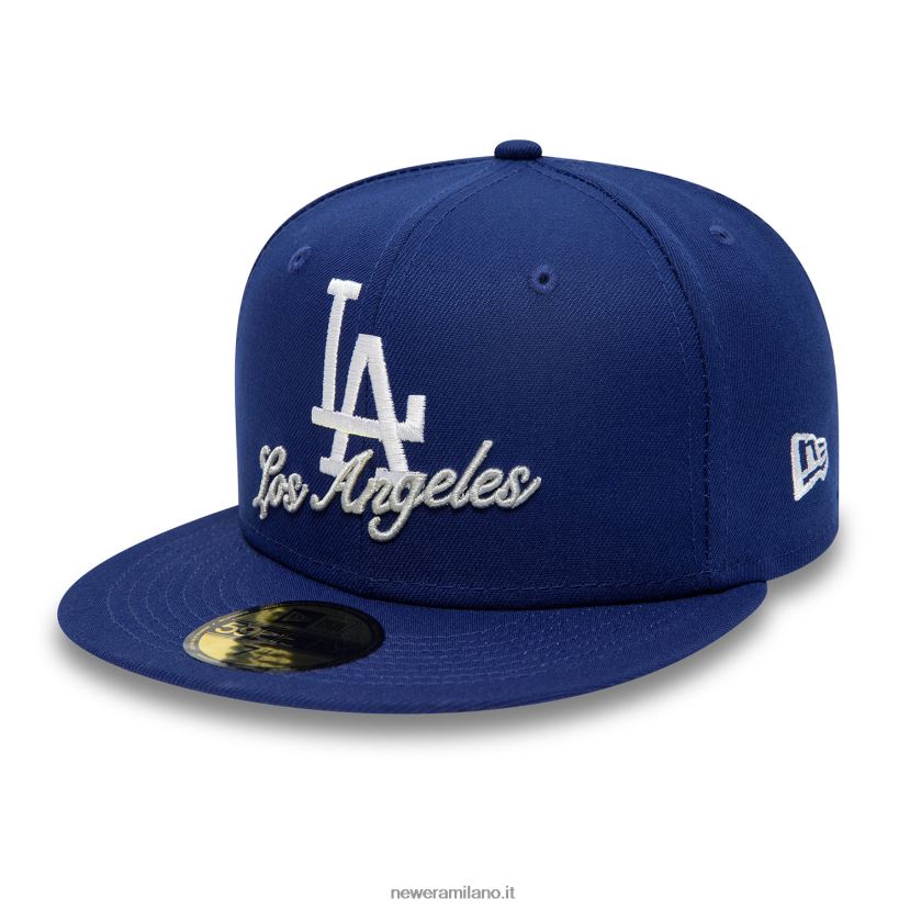 New Era Z282J274 La Dodgers doppio logo blu 59fifty cappellino aderente
