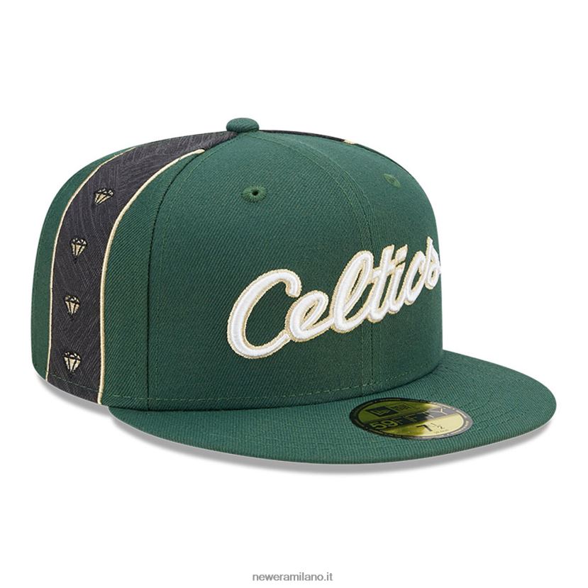 New Era Z282J2760 cappellino aderente Boston Celtics Authentics City Edition verde 59fifty