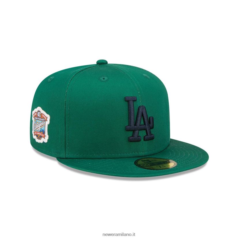 New Era Z282J2766 la Dodgers 40° anniversario berretto verde scuro 59fifty