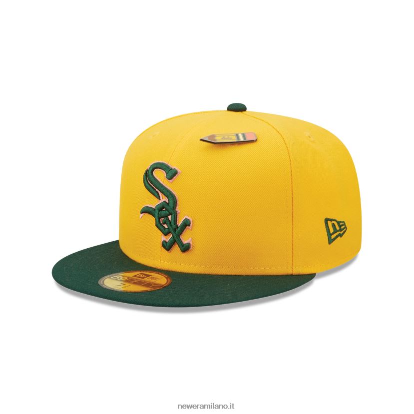 New Era Z282J2782 cappellino aderente Chicago White Sox ritorno a scuola 59fifty giallo