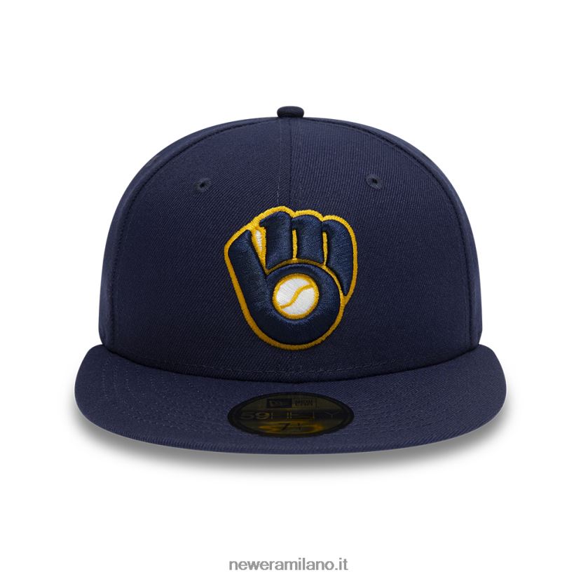 New Era Z282J2795 cappello milwaukee brewers ac perf navy 59fifty