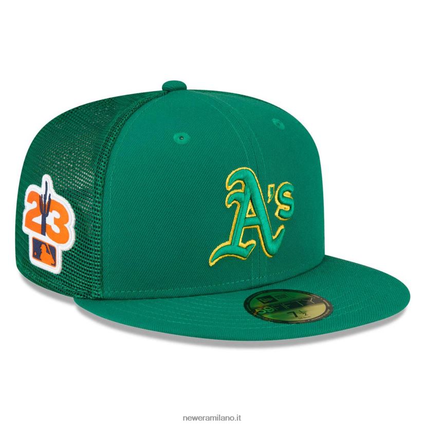 New Era Z282J2803 cappellino aderente Oakland Athletics mlb spring training verde 59fifty