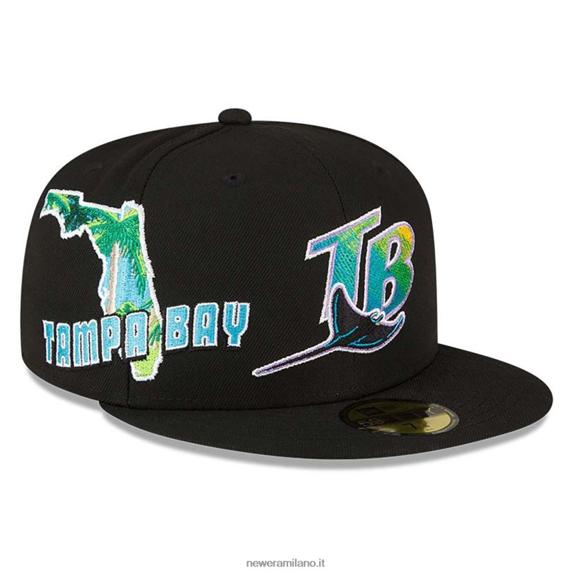 New Era Z282J2808 cappellino aderente Tampa Bay Rays Stateview 59fifty nero