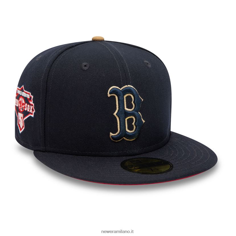 New Era Z282J2814 cappellino aderente Boston Red Sox colori autunnali 59fifty blu navy