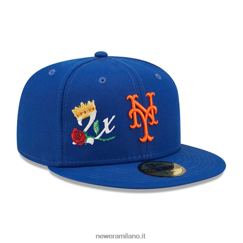 New Era Z282J2834 cappellino aderente new york mets crown champs blu 59fifty