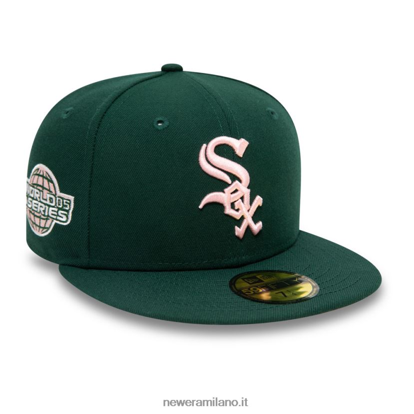 New Era Z282J2845 cappellino aderente Chicago White Sox mlb world series verde 59fifty