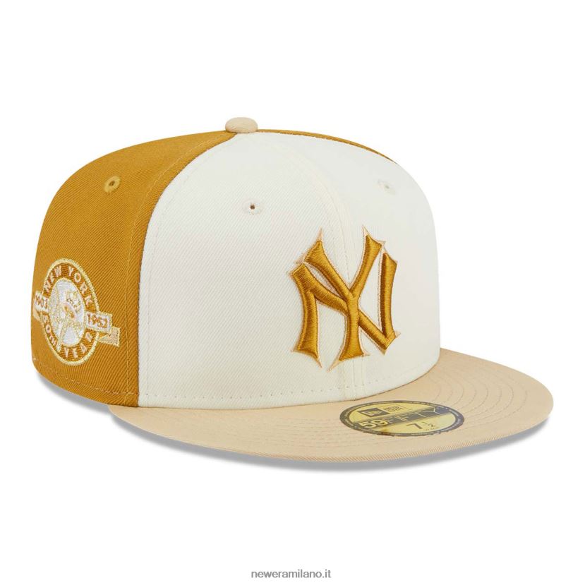 New Era Z282J2858 New York Yankees anniversario marrone 59fifty cappellino aderente