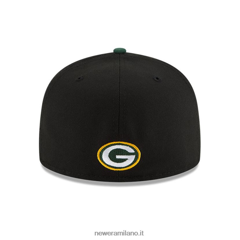 New Era Z282J2912 green bay packers nfl draft nero 59fifty cappellino aderente