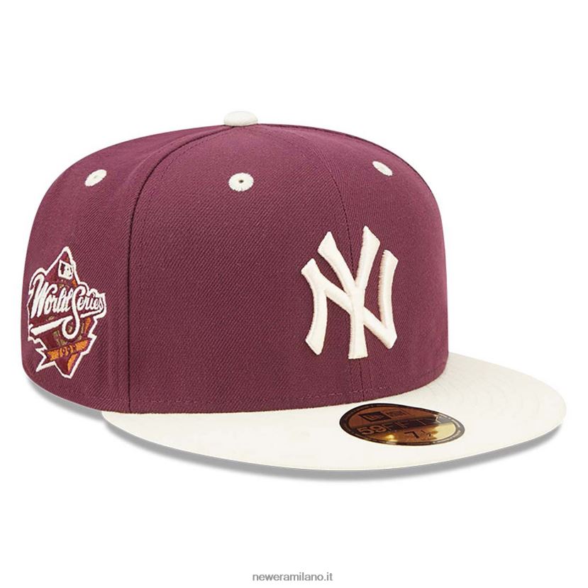 New Era Z282J2923 cappellino aderente new york yankees mlb world series trail mix rosso 59fifty