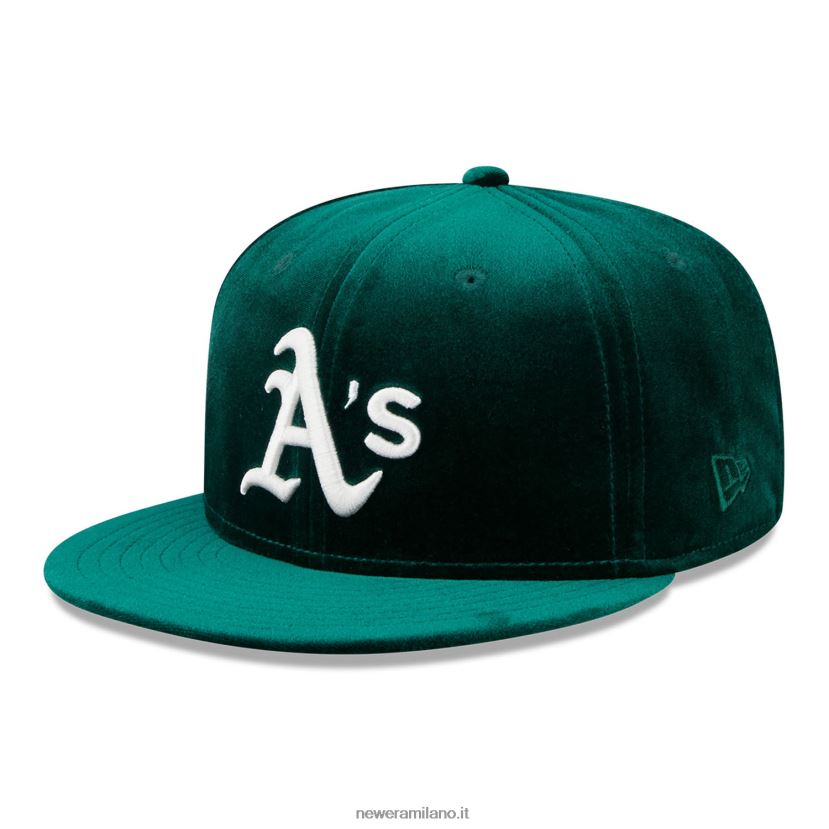 New Era Z282J2932 cappellino Oakland Athletics in velluto verde scuro 59fifty