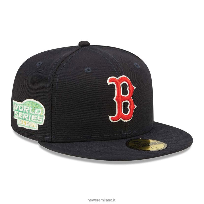 New Era Z282J2938 cappellino aderente Boston Red Sox Citrus Pop Navy 59fifty