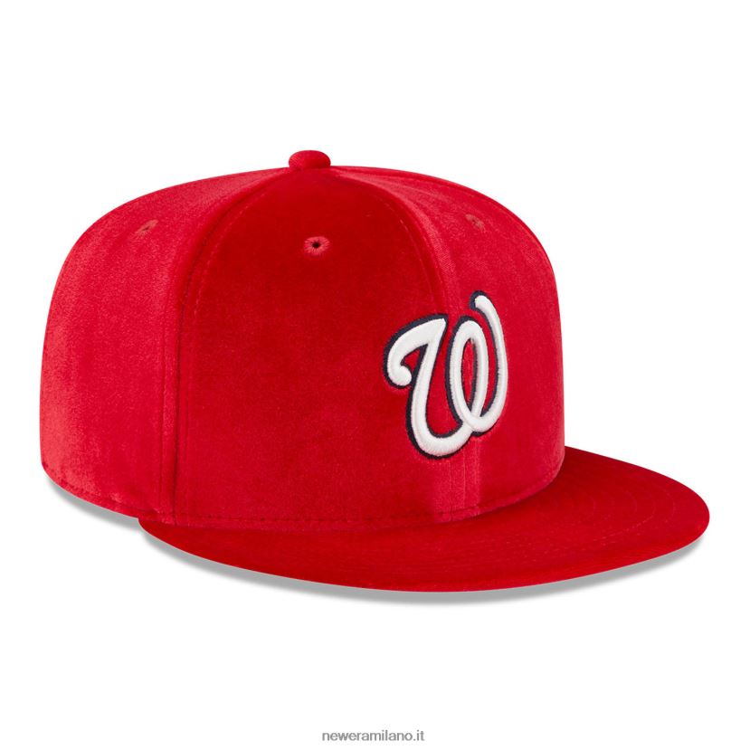 New Era Z282J2993 cappellino aderente 59fifty rosso velluto dei Washington Nationals
