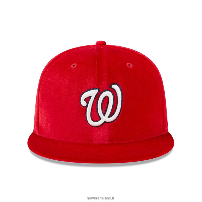 New Era Z282J2993 cappellino aderente 59fifty rosso velluto dei Washington Nationals