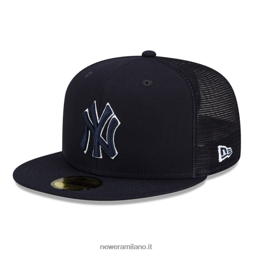 New Era Z282J29 Cappellino 59fifty blu navy per pratica di battuta dei New York Yankees mlb