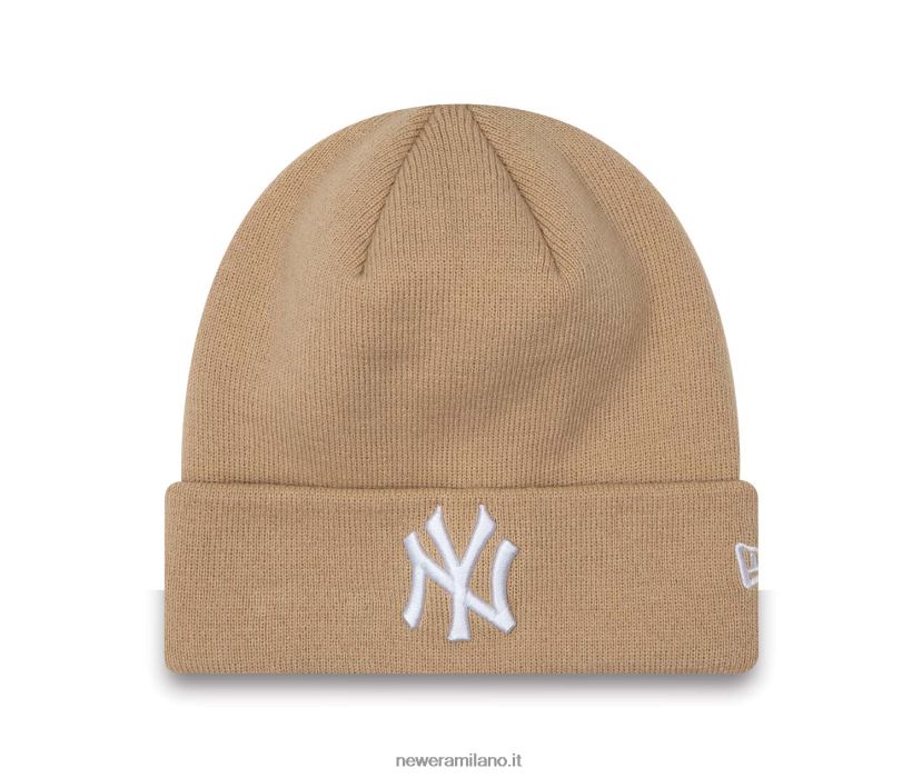 New Era Z282J22430 New York Yankees League Essentials berretto beige da donna con risvolto