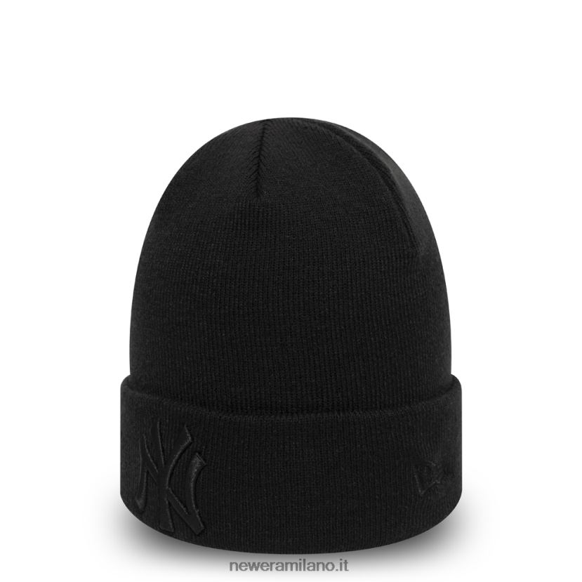 New Era Z282J22477 New York Yankees Essential cappello a cuffia con polsino tutto nero