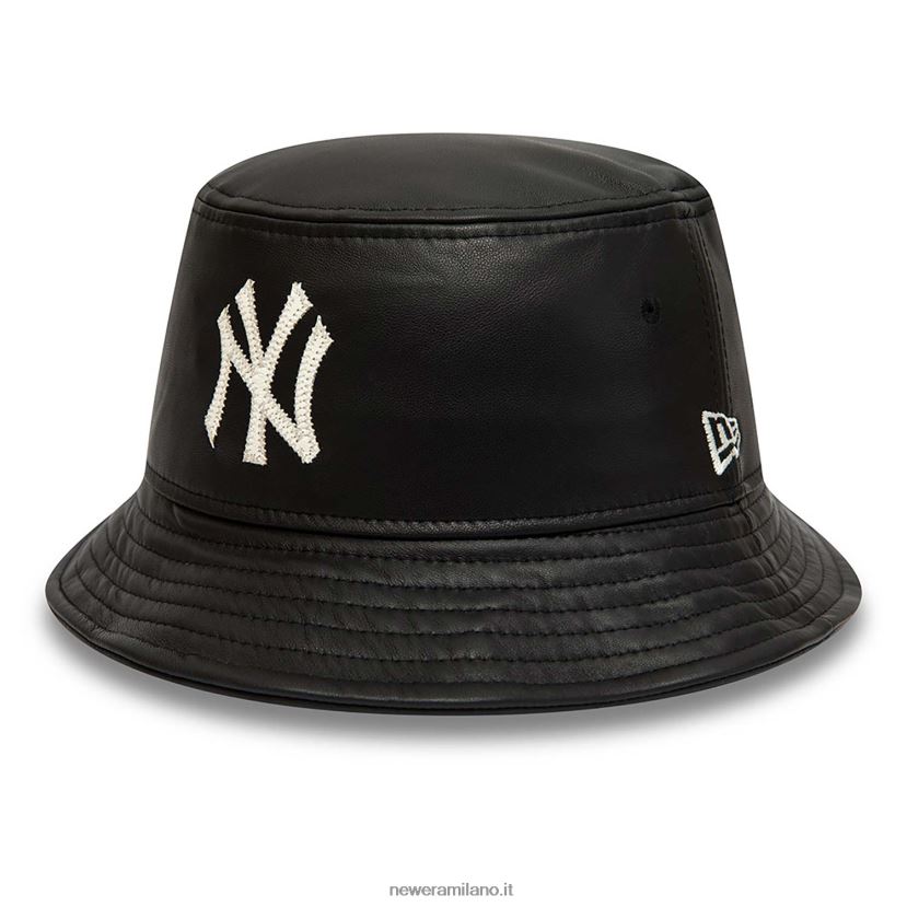 New Era Z282J22320 cappello da pescatore nero in pelle dei new york yankees mlb