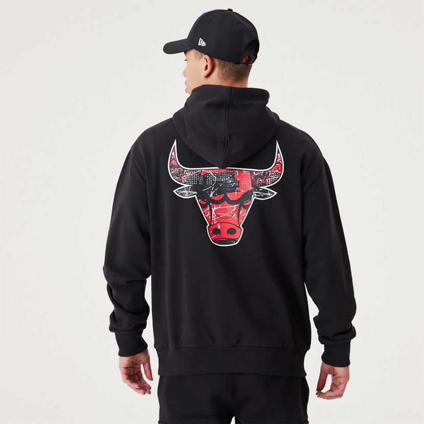 New Era Z282J22688 Chicago bulls nba infill logo della squadra felpa con cappuccio pullover nera
