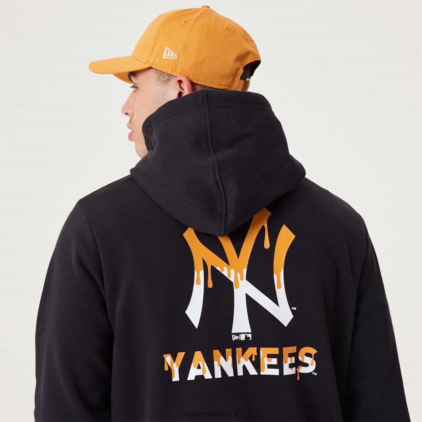 New Era Z282J22689 New York Yankees mlb drip logo pullover nero con cappuccio