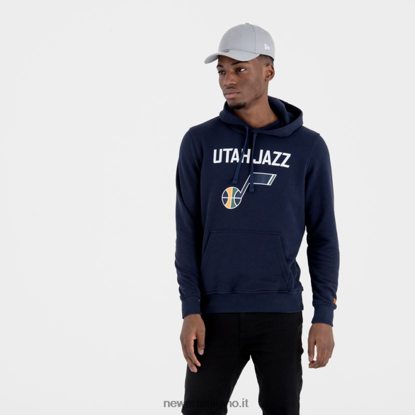 New Era Z282J22775 Felpa con cappuccio blu navy con logo della squadra Utah Jazz