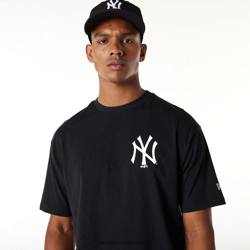 New Era Z282J22850 t-shirt nera oversize con logo grande dei new york yankees mlb