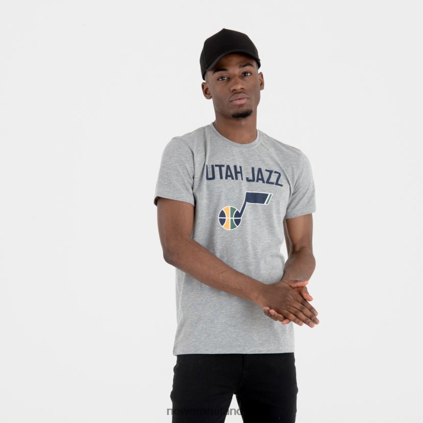 New Era Z282J22854 t-shirt grigia con logo della squadra nba della squadra jazz dello utah