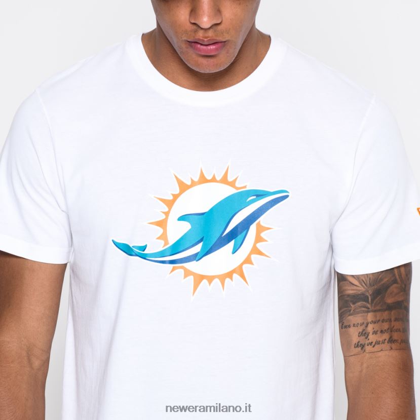 New Era Z282J22867 t-shirt bianca con logo della squadra dei miami dolphins