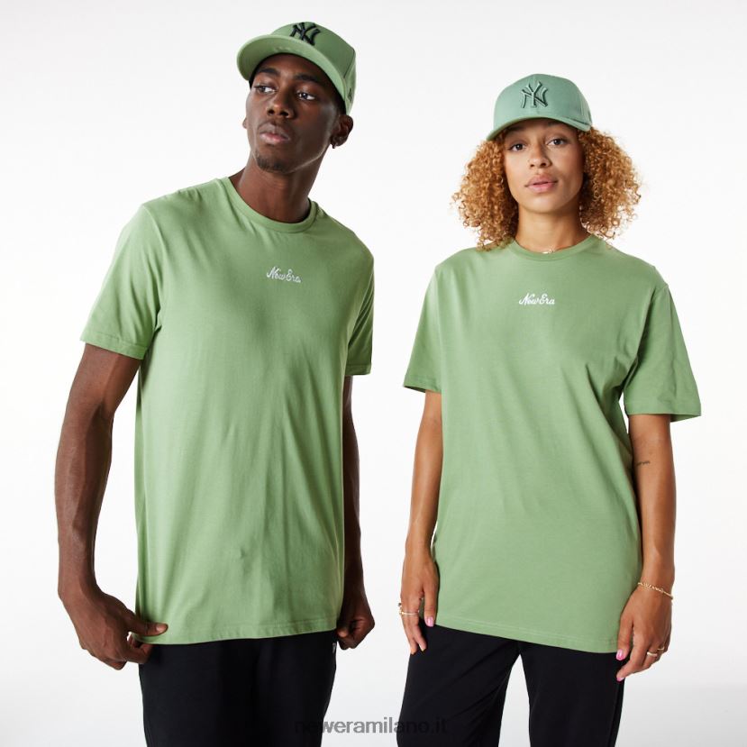 New Era Z282J22892 t-shirt con scritta verde essenziale