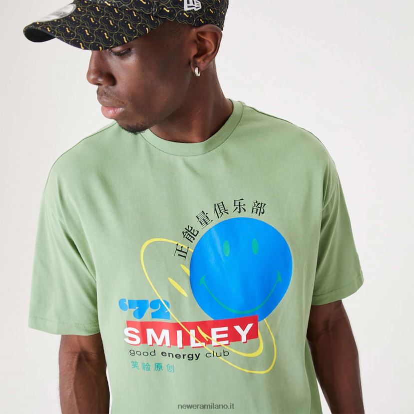 New Era Z282J22894 t-shirt verde medio logo universo smiley