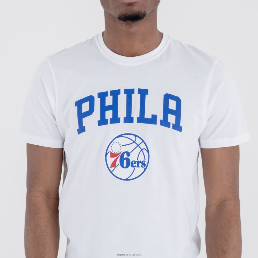 New Era Z282J22896 t-shirt philadelphia 76ers nba squadra logo bianco