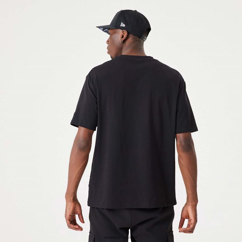 New Era Z282J22955 t-shirt oversize nera con logo della grande squadra nba dei brooklyn nets