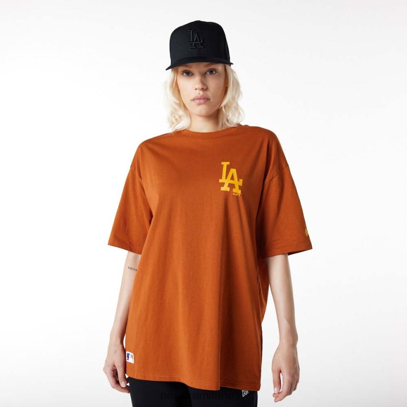 New Era Z282J22987 t-shirt arancione oversize di la dodgers essentials