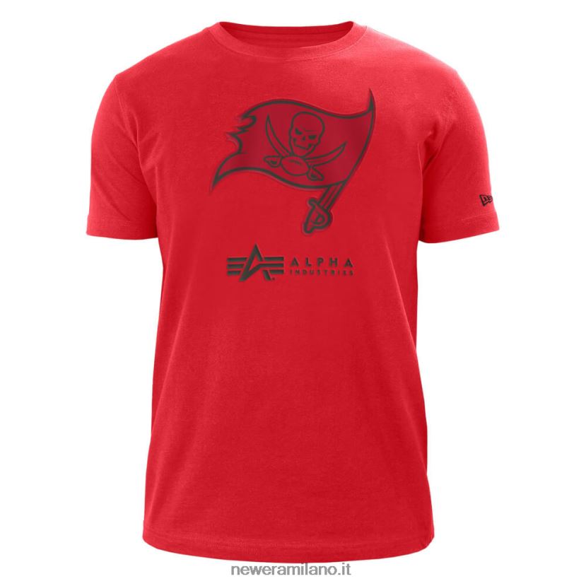 New Era Z282J23031 T-shirt rossa dei bucanieri di Tampa Bay x Alpha Industries