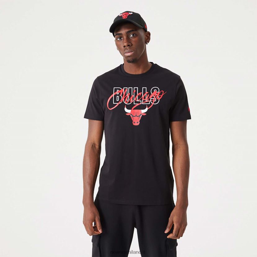 New Era Z282J23109 t-shirt nera scritta Chicago Bulls nba