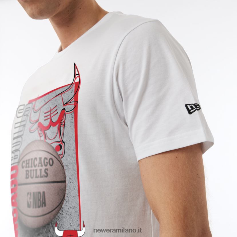 New Era Z282J23116 t-shirt bianca con grafica Chicago Bulls nba hoop