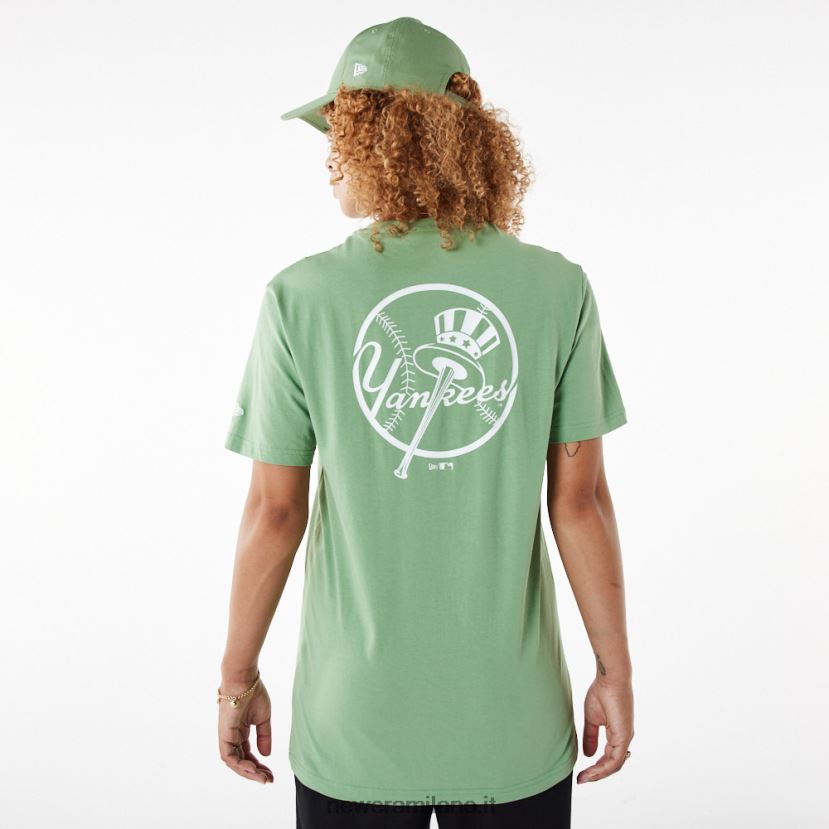 New Era Z282J23139 t-shirt verde essenziale della lega mlb dei new york yankees